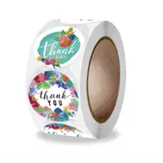 500PCS/roll Thank You Sticker Watercolour Flowers Labels Sealing Paper Stickers Stationery & Office Supply Decoration Scrapbooking