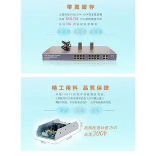 台灣霓虹 16+4埠千兆POE交換機 16埠百兆+4埠千兆 交換式集線器 DC24V RJ45 NVR