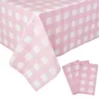 3 Packs Pink Gingham Tablecloth Pink and White Checkered Tablecloths 54 x 108...