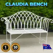 Claudia Bench Wrought Iron Bench Patio & Garden Furniture Benches Home Yard