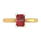 1Ct Emerald Cut Natural Garnet Solid 14K/18K Gold Solitaire Engagement Ring