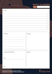 Collins Curve Foil Design Daily Planner Pad, 60 Sheets, Multicolor