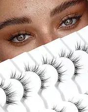Manga Natural Lashes Fluffy Cat Eye Lifting False Eyelashes Curly Anime Eyelash 3D Volume Eye Lash Strip 7 Pairs D13