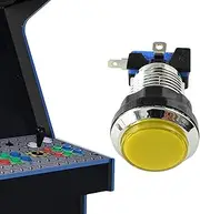 Arcade Machine Game Console Push Button | Small Silver Plated Push Button for Arcade Machine | Fall-Resistant Game Supplies for Adults, Boys, and Girls