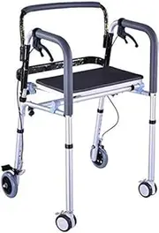 Walker, Walking Frames,4 Wheels Lightweight Aluminium Walker with Handbrake Folding Adjustable Height with for Seniors Rollators Seat Standard Walkers Little Surprise