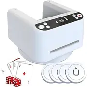 Automatic Card Dealer Machine, 360° Rotating Card Dealer with 4 Wireless Dealer Buttons, Rechargeable 2 Decks Card Dealing Machine, Up to 8 Players, for UNO, Blackjack, Texas Hold'em