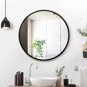 1 Set 60cm Embellir Wall Mirror Makeup Mirror Framed Round Black