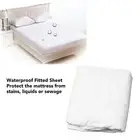 (Pure Color 150x200+45)Waterproof Mattress Protector Polyester Fitted Sheet Non