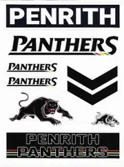 Penriths Panthers NRL Wordmark Logo Decal Stickers