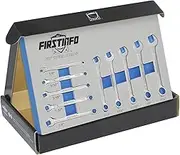 FIRSTINFO F3431A SAE Combination Wrench Set 1/8"-7/16" 10-pieces, 12-Point & 6-Point, Lightweight Midget Spanner Set with Chrome Vanadium Steel Construction