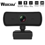 2K Webcam HD Computer PC WebCamera with Microphone Rotatable Camera
