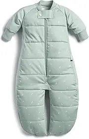 ergoPouch Sleep Suit Bag 2.5 TOG – 4–6 Years – Sage Print – 400 Thread Count Organic Cotton – Converts to Sleep Suit with Legs – Sleeping Bag & Suit in One – for Infants, Toddlers & Kids