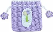 [BRTOO] Small Crochet Purse Handmade Knitted Bag Coin Change Purse Pouch Mini Drawstring Headphone Storage Bag for Women and Girls, Tulip, Cute