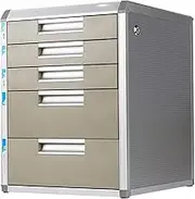 HSTBLEOO Desktop File Cabinet,A4 Lockable Aluminum Alloy Storage Organizer Box，Office Storage Drawer Confidentiality with Lock