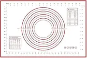 MTSDM Non-Slip Silicone Pastry Mat, Silicone Baking Mat, Non Stick Pastry Mat Sheet for Dough Rolling Pie Crust Mat Counter Mat Oven Liner Mat, Reusable Rolling Pastry Mat Dough Mat Red 40x60cm