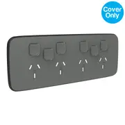 Clipsal Iconic Essence Quad Powerpoint + Extra Switch Skin Ash Grey