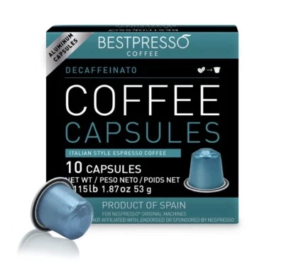 Bestpresso Coffee for Nespresso Original Machine 120 Aluminum Pods Certified Gen