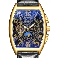 在飛比找蝦皮購物優惠-男士手錶 機械手錶 酒桶型機械錶 全自動陀飛輪手錶