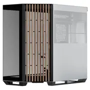 APNX V1 Mid Tower Case with Wood Panels Black and White