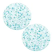2pcs Foil Acrylic Cup Coasters, Round Acrylic Drink Coaster Blue
