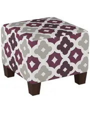 Skyline Furniture Square Ottoman in Sintra Purple Potion Oga