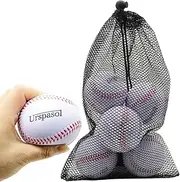 Urspasol Soft Baseballs 6 Pack with Mesh Bag Foam Baseballs for Youth Teenager Players Training Ball Indoor Outdoor Play White