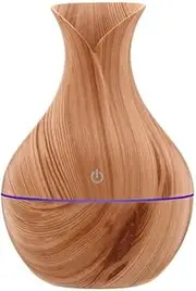 Aroma Air Diffuser Humidifier, 130ml Diffuser for Essential Oils Aromatherapy Diffuser Cool Mist Humidifier for Home, Office Yoga,7 Colors LED Mood Light (Wood Grain Color)
