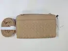 KARLA HANSON U13661 Ellen RFID Blocking TAUPE Woven Crossbody Phone Wallet