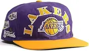 Mitchell & Ness LA Los Angeles Lakers NBA Finals Championship Snapback Cap, Adjustable Hat, Purple Yellow Gold, One Size
