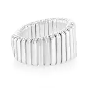 Sterling Silver Polished Ribbed Ring, M
