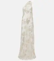 [Alexandra Miro] Alexandra Miro Ava silk-blend lamé maxi dress AU 14 white