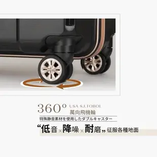 【MOM JAPAN】24吋 M3002 日本時尚旅行箱 霧面防刮 輕量耐衝擊 玫瑰金鋁框 PP行李箱