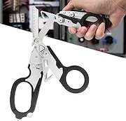 Elegital Emergency Response Shears, Stainless Steel Foldable Scissors Pliers, Outdoor Camping Rescue Scissors Tools (Black)