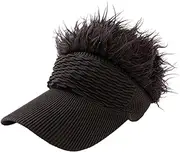 [Ｓｉｍｈｏａ] Sun Visor Cap with Fake Hair Portable Spiked Sun Hat Fashionable Hip Hop Hat