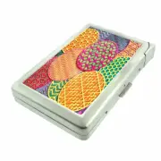 Geometric Circles Em1 100's Size Cigarette Case with Built in Lighter Wallet