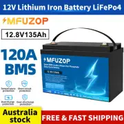 12V 135Ah Lithium LiFePO4 Battery Deep Cycles BMS Boat Camping 10 year warranty