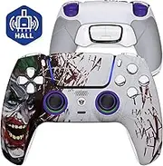 HEXGAMING ULTIMATE Hall Effect Wireless Controller Compatible with ps5-4 Back Buttons, Mouse-Click Hair Triggers, Interchangeable Thumbsticks - Clown Hahaha