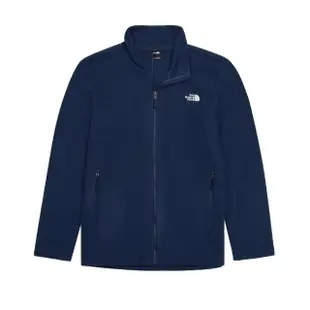 【The North Face 官方旗艦】北面男款藍色保暖舒適休閒立領抓絨外套｜88R88K2