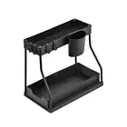 Pull Out Spice Rack 2 Layer Spice Towel Holder Under Sink Organizer Desktop