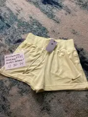 NWT Nike Sportswear Terry Cloth PE Shorts Citron Tint Wheat Gold Women’s Sz M