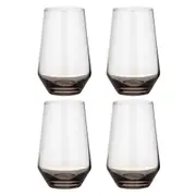 4PK Ladelle Prism 400ml Highball Tumbler Glass Drinkware/Glassware Set Noir