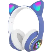 Polaroid Foldable RGB Wireless Kids Over-Ear Headphones (Blue)