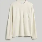 Madewell Mens Heather Vintage Linen Crewneck Pocket Sweatshirt Small