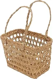 MUSISALY 2pcs Woven Storage Baskets for Flower Arrangement and Home Decor Portable Rattan Baskets Khaki Design for Organizing Sundries