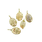 Natural White Agate Gemstone Pendant - GEM055
