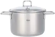 [Fissler] 081-110-24-000 Hamburg Stew Pot with Double Handed Pot, 9.4 inches (24 cm), Gas Fire/Induction Compatible, Made in Germany, Silver