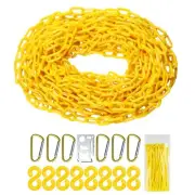 Yellow Plastic Chain - 32 50 65 Feet Plastic Safety Barrier Chain for Crowd C...