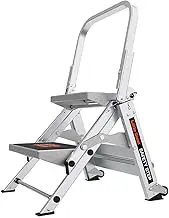 Little Giant Ladders, Safety Step, 2-Step, 2 Foot, Step Stool, Aluminum, Type 1A, 300 lbs Weight Rating, (10210BA), Gray