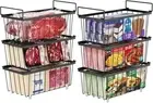 iSPECLE Freezer Storage Bins - 6 Pack Small Stackable Deep Six pack