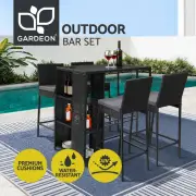 Gardeon Outdoor Bar Set Table Stools Furniture Dining Chairs Wicker Patio Garden